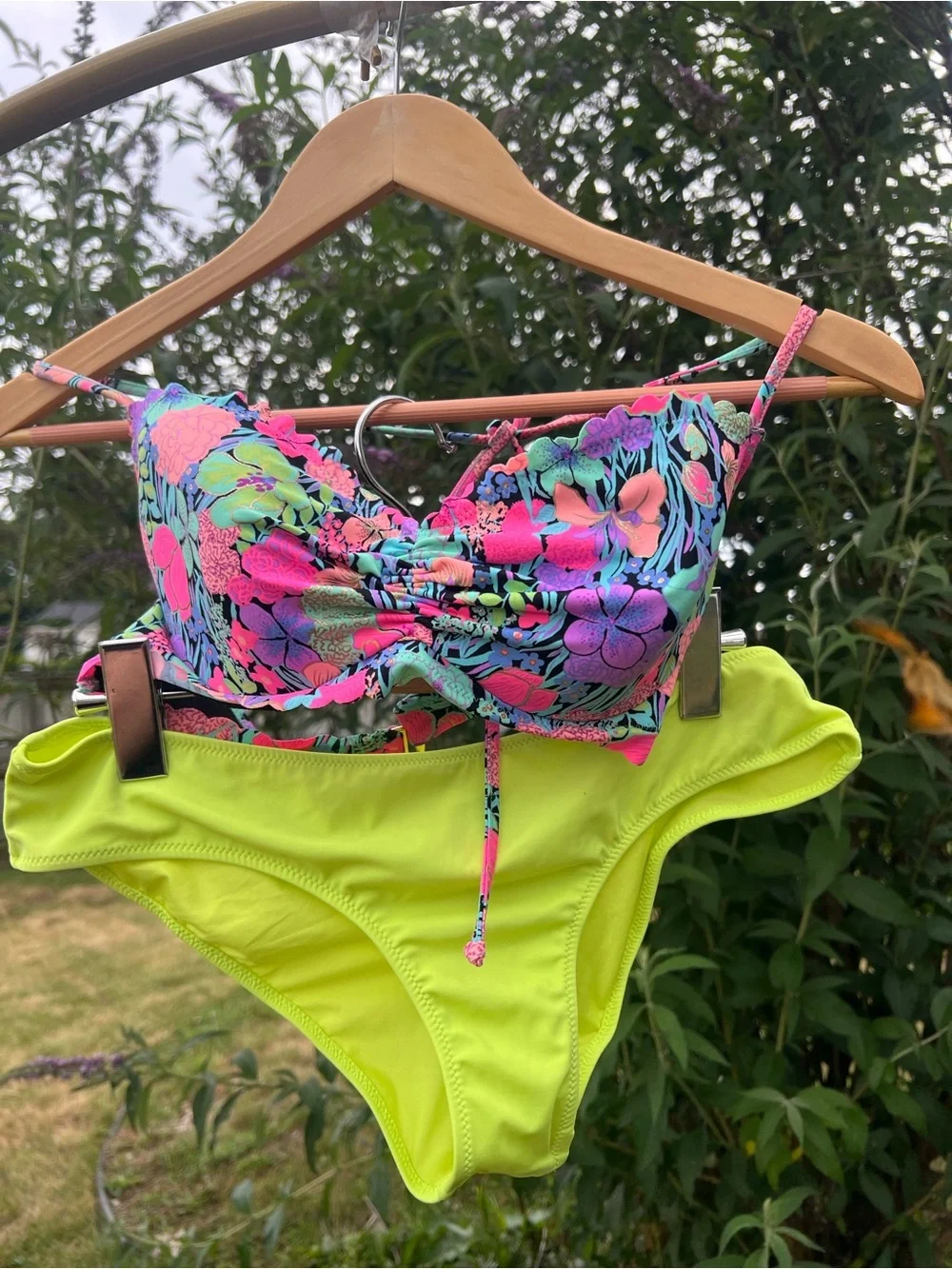 Victoria's Secret Neon Lime Floral-Accent Bikini